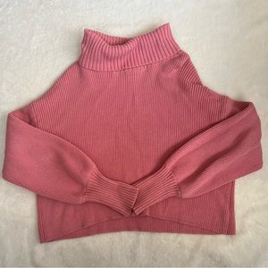 wild fable Pink Women's Cropped Turtleneck Sweater